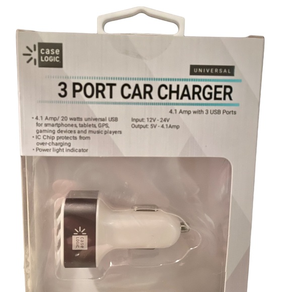 Case Logic 3 Port USB 4.1 Amp Universal Aluminum Housed Car Charger NWT - Picture 4 of 5